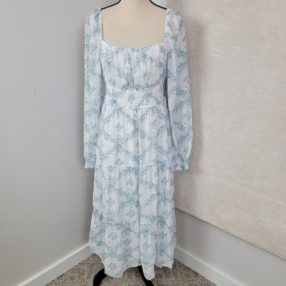 Trixxi NEW Women's XL Floral Cottagecore Prairie BOHO Flowy Long Sleeve Dress - Picture 2 of 15